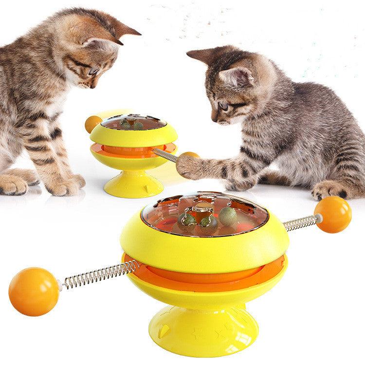 Interactive Rotatable Cat Toy With Catnip - Multi-Functional Fun For