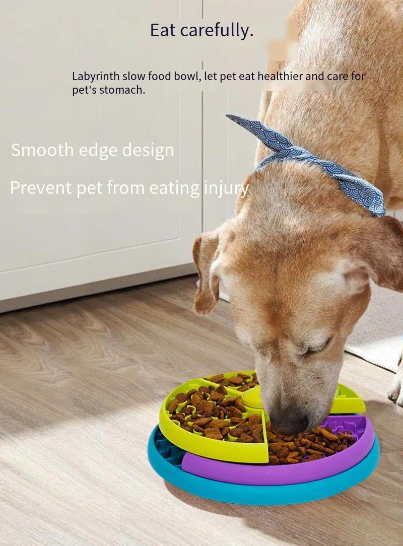 Slow Food Bowl Anti Choking Cat Bowl Dog Basin Puzzle Feeder Healthy