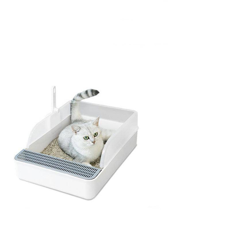 Sleek And Stylish Large Semi-Enclosed Plastic Cat Litter Box