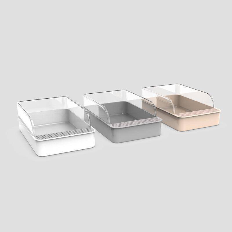 Sleek And Stylish Large Semi-Enclosed Plastic Cat Litter Box