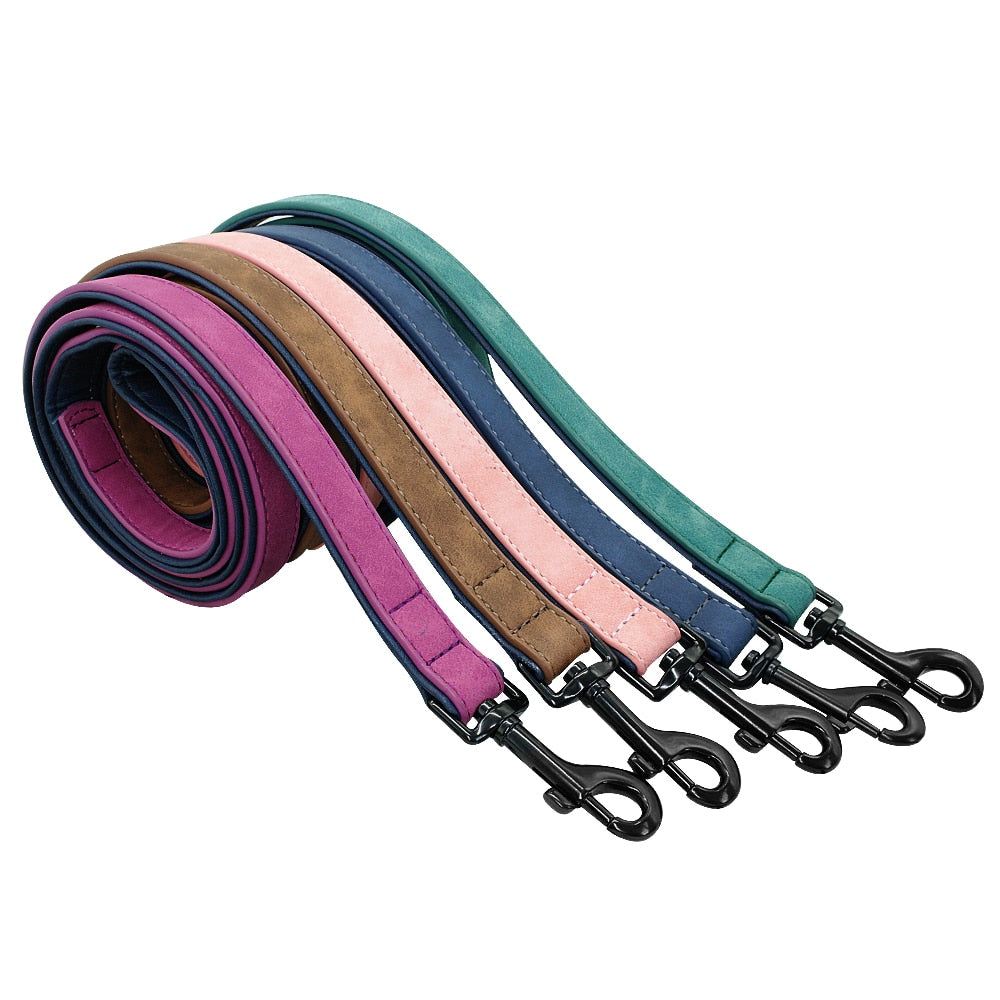 Dog Leash Harness Leather Lead Pet Dog Puppy