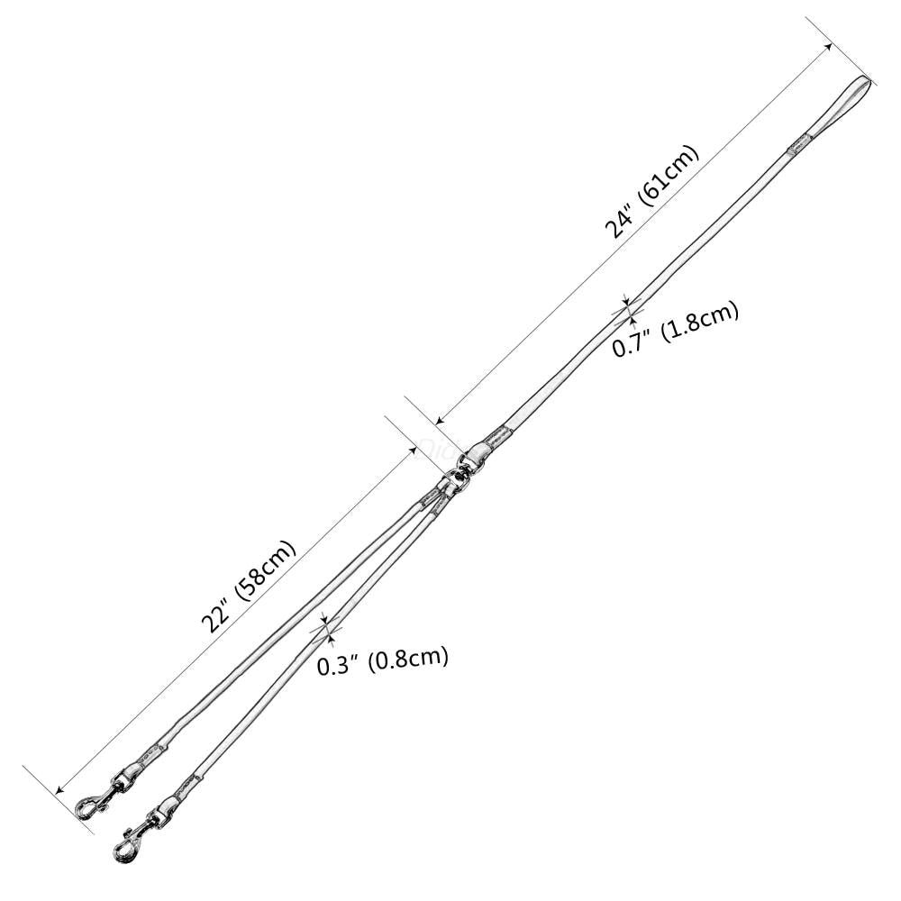 Double Dog Leash for Two Small Dogs Puppy Leather