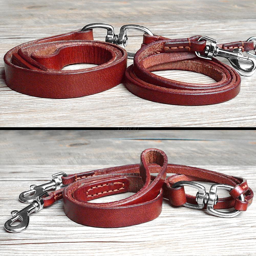 Double Dog Leash for Two Small Dogs Puppy Leather